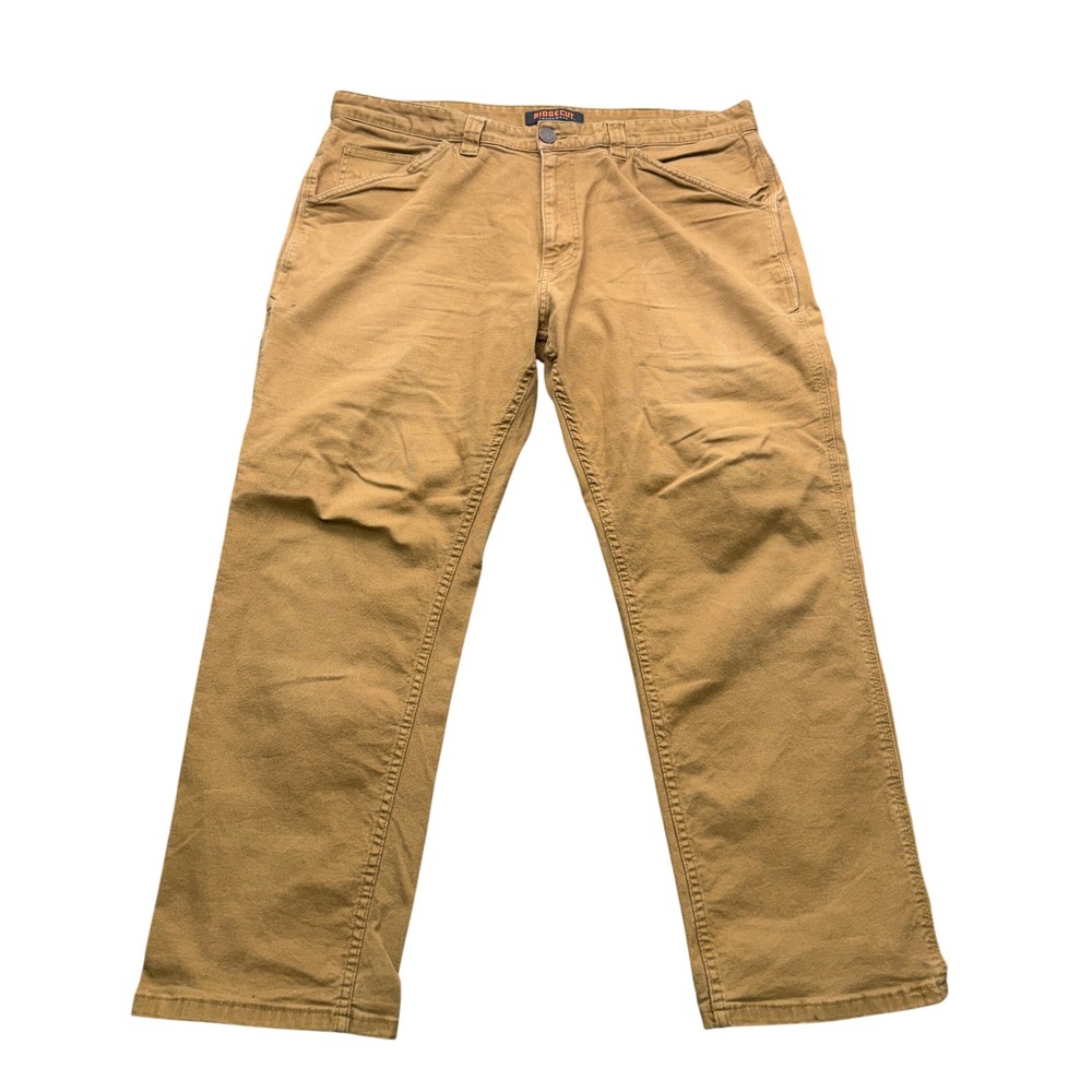 Ridgecut Toughwear Canvas Work Pants Mens 38x30 Brown 27.5in Inseam Workwear
